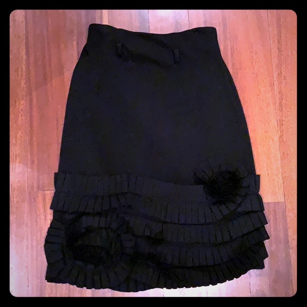 Catherine Malandrino Wool black high waisted skirt